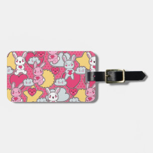 Kawaii barnmönster med gulliga klotter bagagebricka