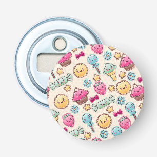Kawaii barnmönster med gulliga klotter flasköppnare
