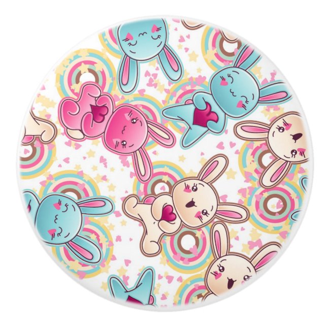 Kawaii barnmönster med gulliga klotter knopp (Framsidan)