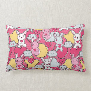 Kawaii barnmönster med gulliga klotter lumbarkudde