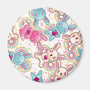 Kawaii barnmönster med gulliga klotter magnet
