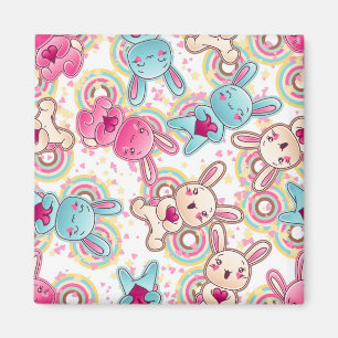Kawaii barnmönster med gulliga klotter magnet