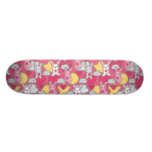 Kawaii barnmönster med gulliga klotter old school skateboard bräda 18 cm