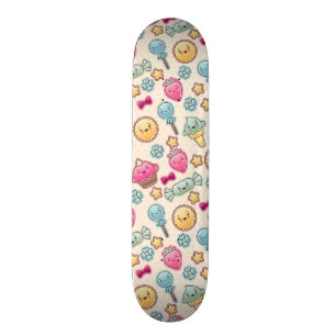 Kawaii barnmönster med gulliga klotter skateboard bräda 19,5 cm