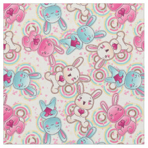 Kawaii barnmönster med gulliga klotter tyg