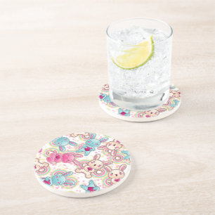 Kawaii barnmönster med gulliga klotter underlägg
