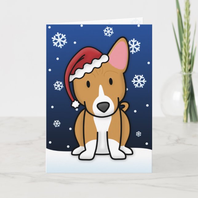 Kawaii Basenji julkort Helgkort (Framsida)