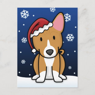 Kawaii Basenji julvykort Helg Vykort