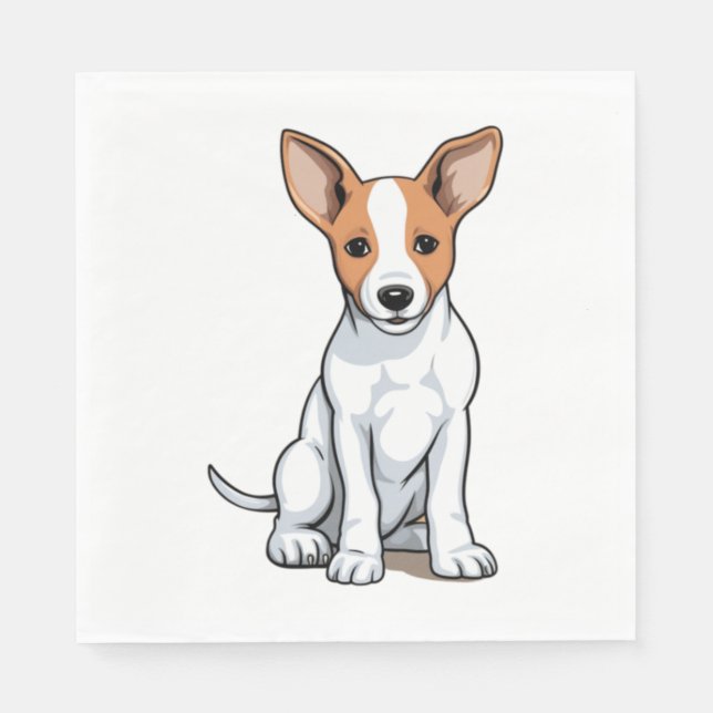 Kawaii Basenji Puppy Pappersservett (Framsidan)