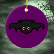 Kawaii Bat in Black and Purple
