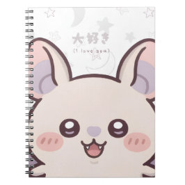 Kawaii Bat Pastel Notebook - "Daisuki" Anteckningsbok