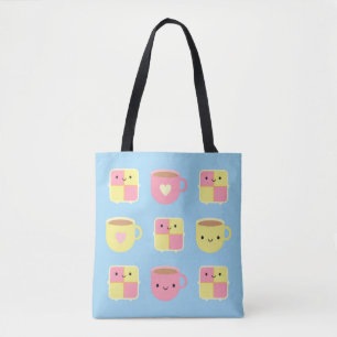 Kawaii Battenberg Cake & Kopp i Tea Tygkasse