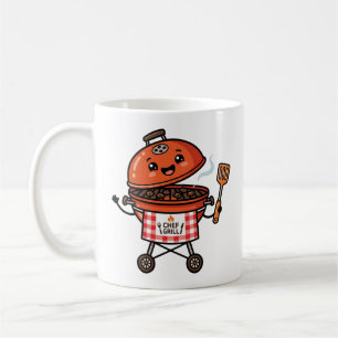 Kawaii BBQ Grill Chef Söt Fars Dag Kaffemugg