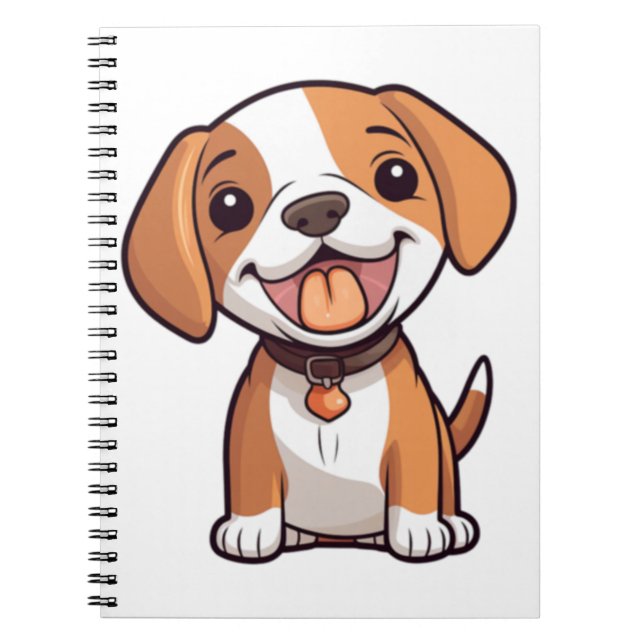 Kawaii Beagle Puppy Anteckningsbok (Framsidan)