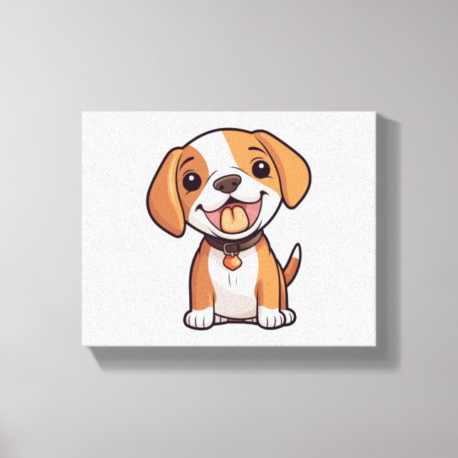 Kawaii Beagle Puppy Canvastryck (Framsida)