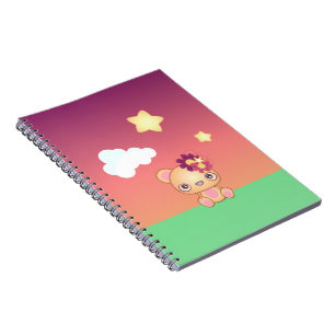 Kawaii Bear Anteckningsbok Med Spiral