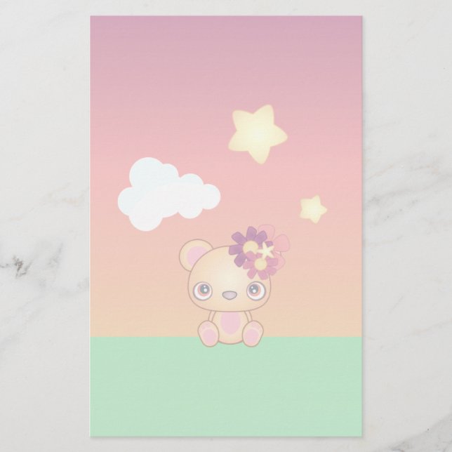 Kawaii Bear Brevpapper (Framsida)