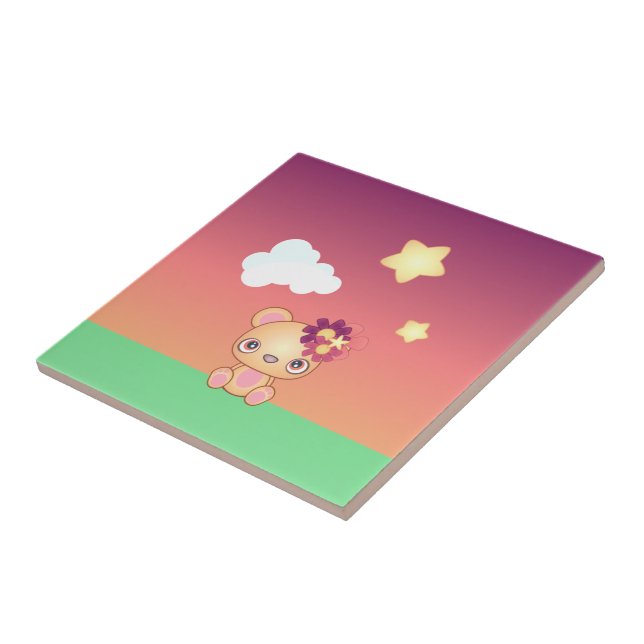 Kawaii Bear Kakelplatta (Sidan)