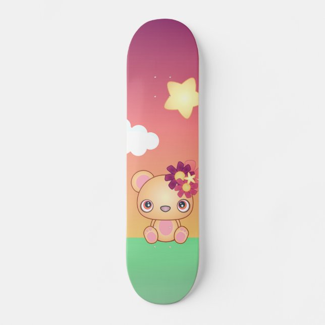 Kawaii Bear Skateboard Bräda 20,5 Cm (Framsida)