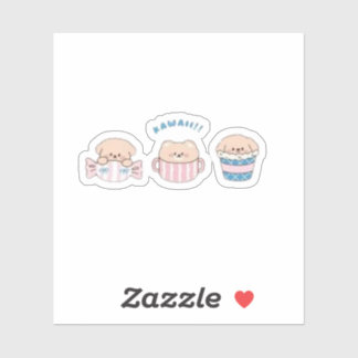 Kawaii Bear Sticker – Cute Pastel Cartoon Vinyl De Klistermärken