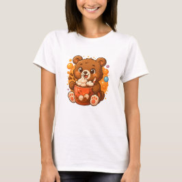 Kawaii Bear Unge Hett Cocoa - Mysigt choklad i for T Shirt