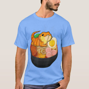 Kawaii Bearded Dragon Ramen Japansk Anime Girls T Shirt