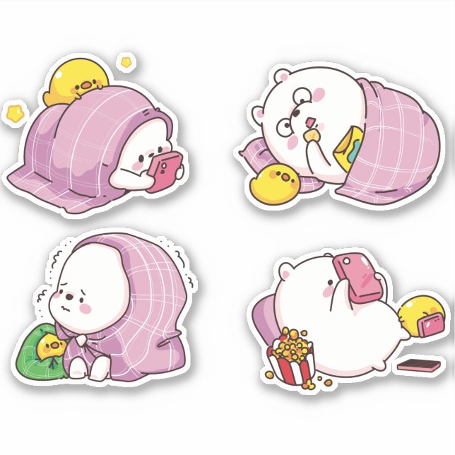 Kawaii Bears Sticker Klistermärken (Framsida)