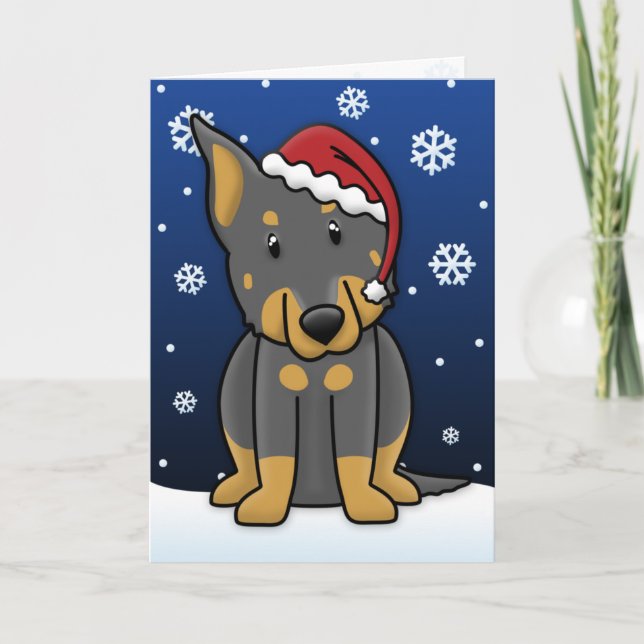 Kawaii Beauceron julkort Helgkort (Framsida)