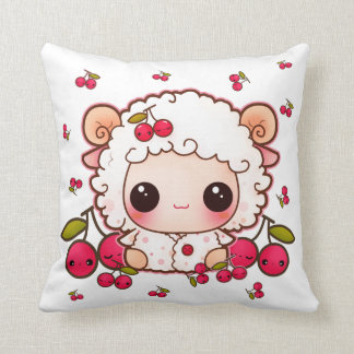 Kawaii bebisfår och gulliga körsbär kudde