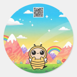 Kawaii Bee - Cute & Whimsical Sticker Runt Klistermärke