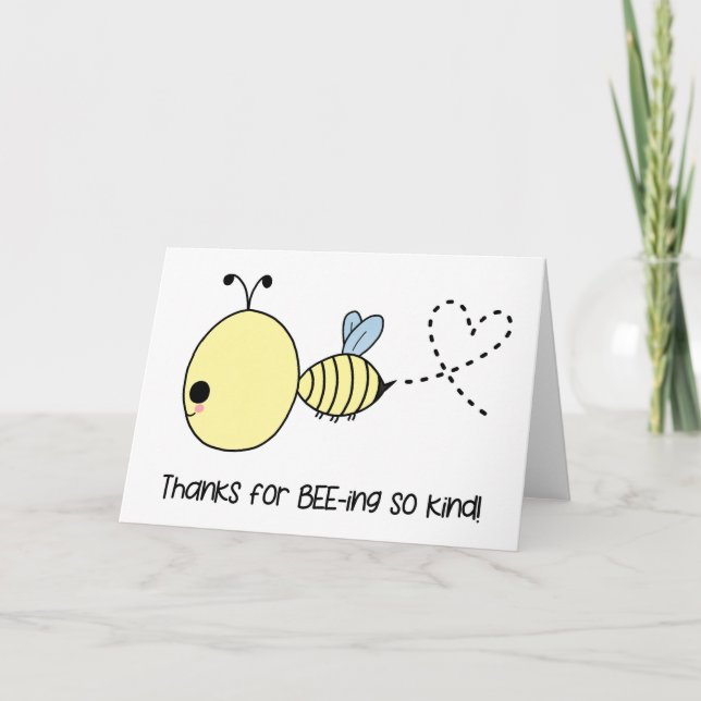 Kawaii Bee tackeskort Tack Kort (Framsida)