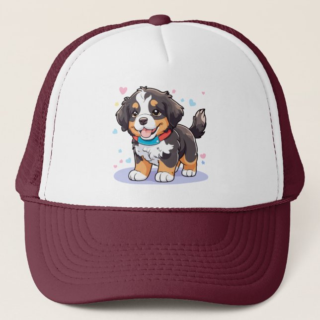 Kawaii Bernese Puppy, Cute Berner Valp Keps (Framsida)