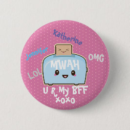 Kawaii BFF Personlig Vänskap Button Cute Knapp