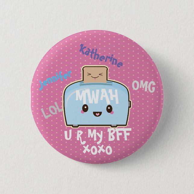 Kawaii BFF Personlig Vänskap Button Cute Knapp (Framsida)