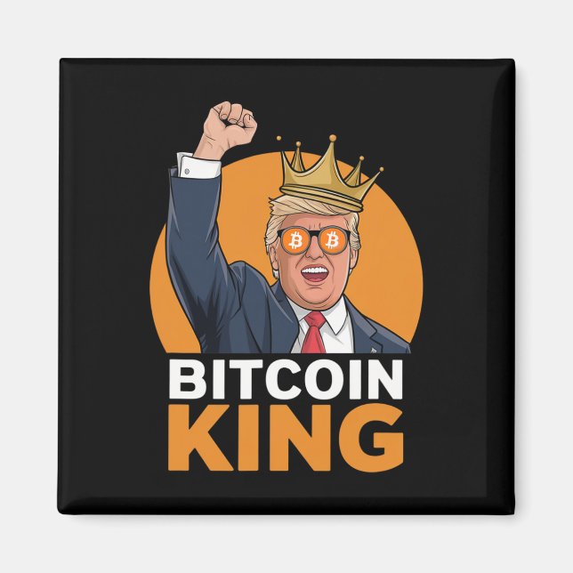 Kawaii Bitcoin Kung Trump Crypto Shades Bitcoin Ev Magnet (Framsidan)