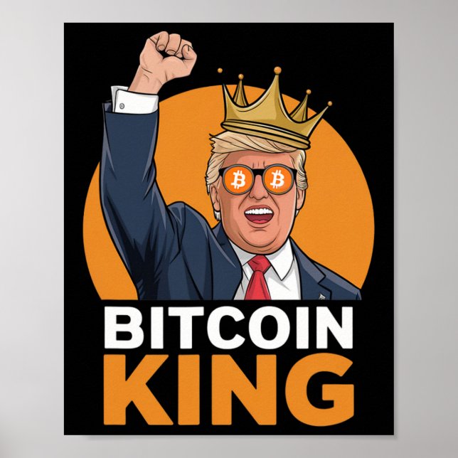 Kawaii Bitcoin Kung Trump Crypto Shades Bitcoin Ev Poster (Framsidan)
