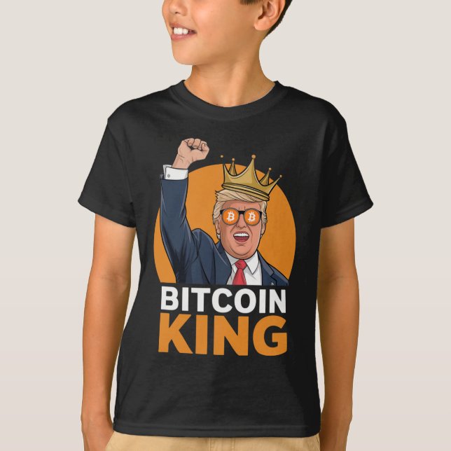 Kawaii Bitcoin Kung Trump Crypto Shades Bitcoin Ev T Shirt (Framsida)