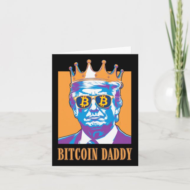 Kawaii Bitcoin pappa Trump Crypto Kung Bitcoin Chi Kort (Framsida)