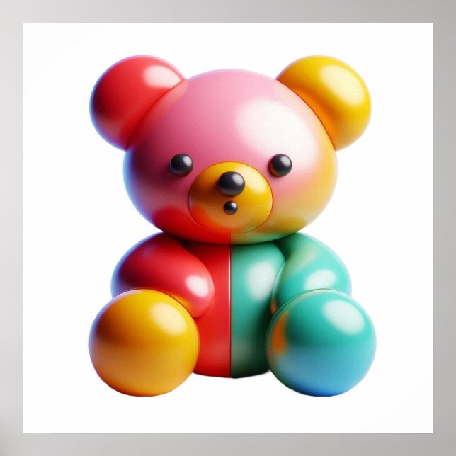 Kawaii Björn Docka Väggkonst Affisch för Mjuk Söt  (Framsidan)