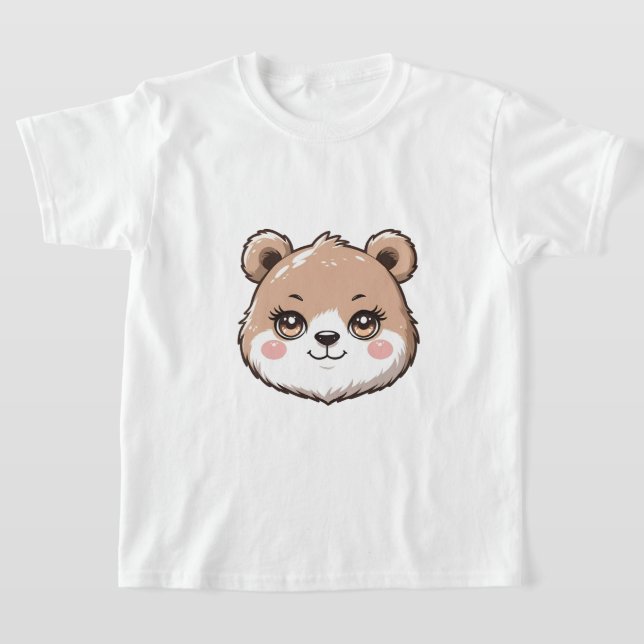 Kawaii Björn Huvud  T Shirt (Laydown)