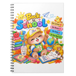 Kawaii Björn Tillbaka till skolan Studie antecknin Anteckningsbok