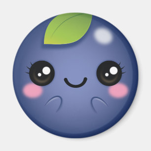 Kawaii blåbär magnet
