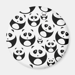 Kawaii Black and White Panda Mönster Magnet