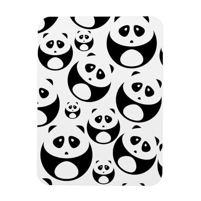 Kawaii Black and White Panda Mönster Magnet (Vertikal)