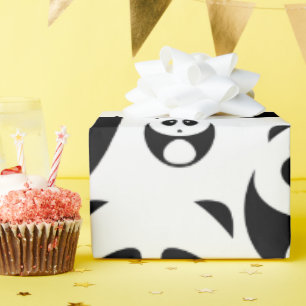 Kawaii Black and White Panda Mönster Presentpapper