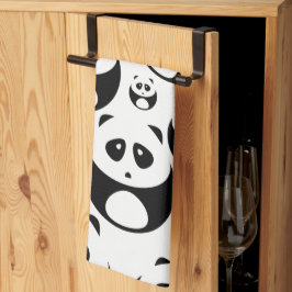 Kawaii Black and White Panda Pattern Kökshandduk