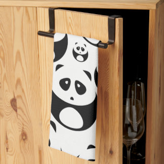Kawaii Black and White Panda Pattern Kökshandduk