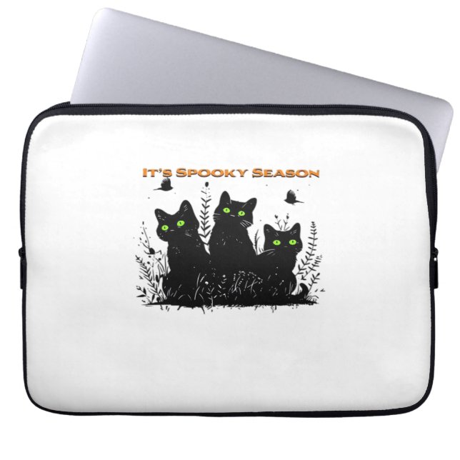 Kawaii Black Cat i Pumpkin Cute Felt Halloween D Laptop Fodral (Framsidan)