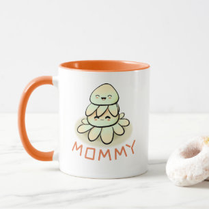kawaii bläckfisk mamma och barn mugg