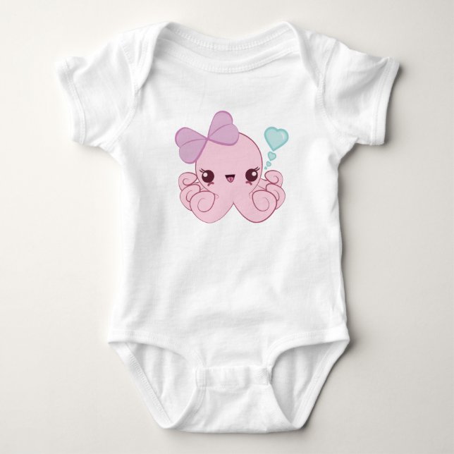 Kawaii bläckfisk t-shirt (Framsida)